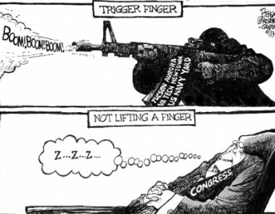 Steve Benson - Gun Grabber - Trigger finger - Not lifting a finger - Congress - Tucson, Aurora, VA Tech, Newtown, US Navy Yard, Washington D.C., zzz, z.z.z. z. z. z. z z z