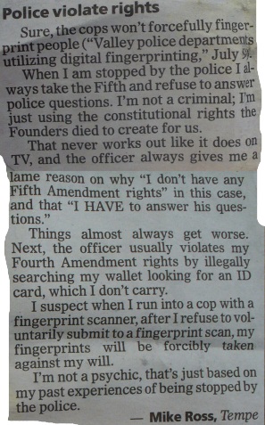 Yea, sure, the cops wont forcefully fingerprint people